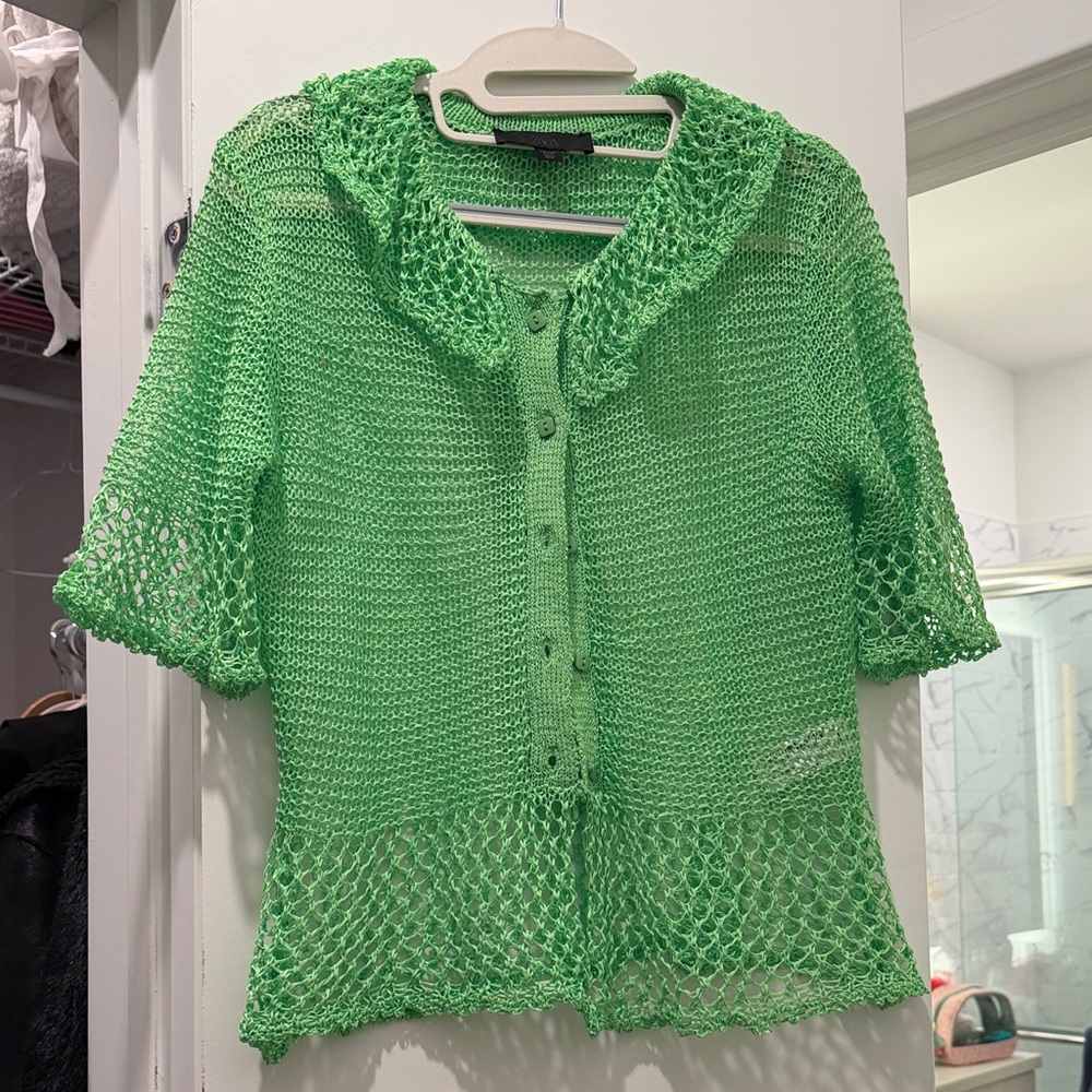 Zara Vibrant Green Knit Top